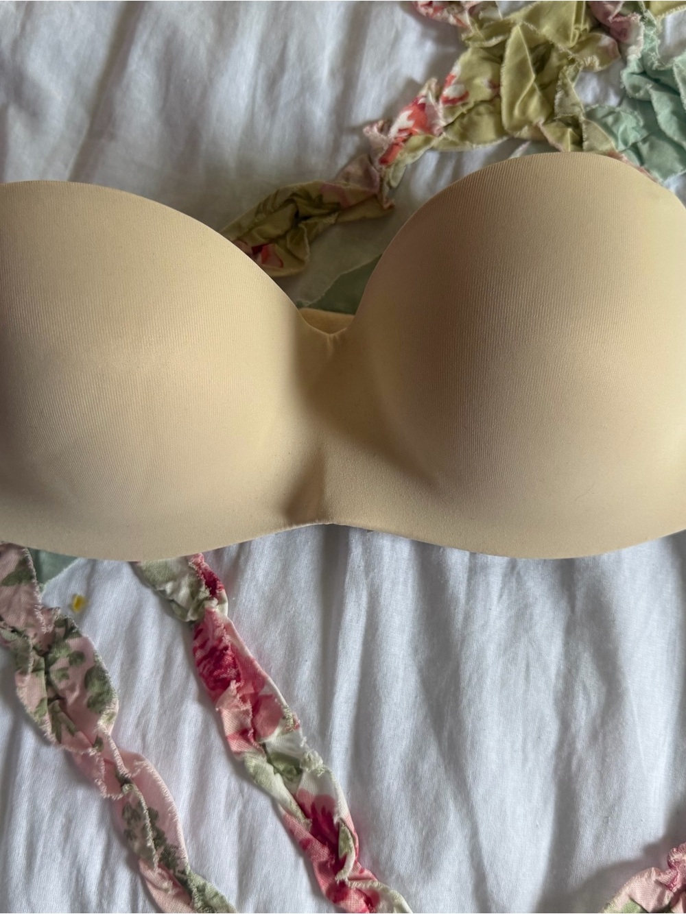 PINK Victoria's Secret Strapless Smooth Bandeau - Beige